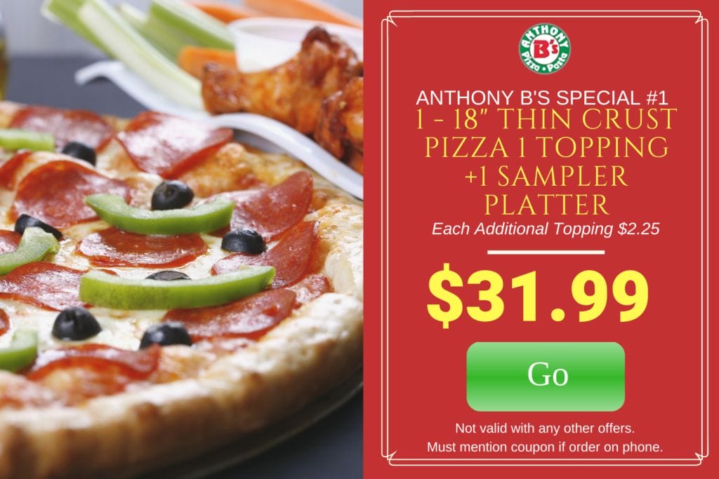 Specials Anthony B's Pizza in Melrose Park, IL